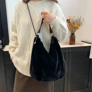 2025 New Autumn Winter Plush Bag Large Capacity Fashion Underarm Single Shoulder Crossbody Bags Korean Style